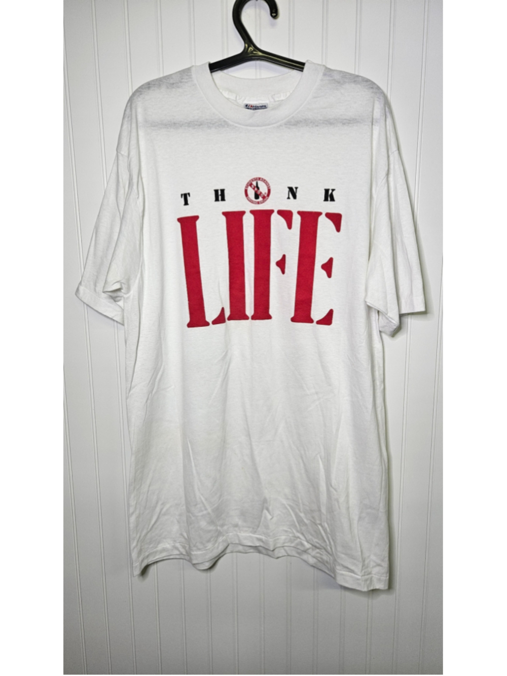 Vintage 90s Hanes Beefy-T Think LIFE SADD Students Against Driving Drunk